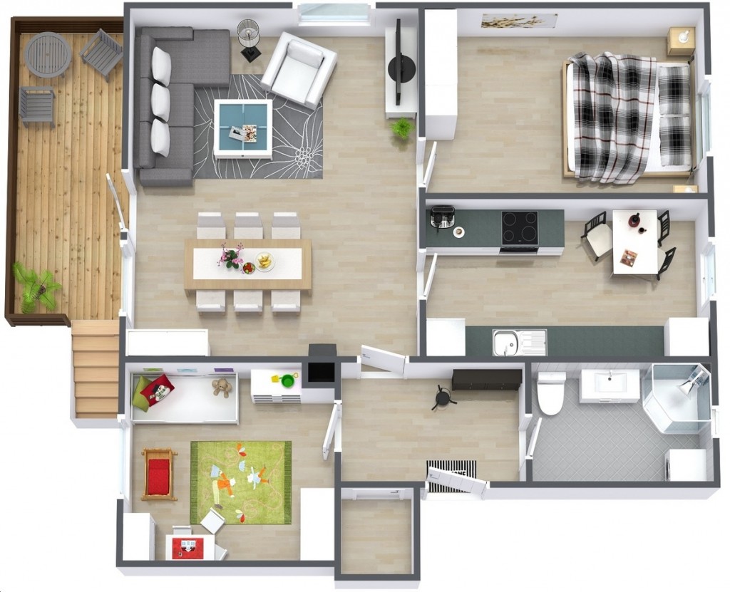 50 Two “2” Bedroom ApartmentHouse Plans (32)